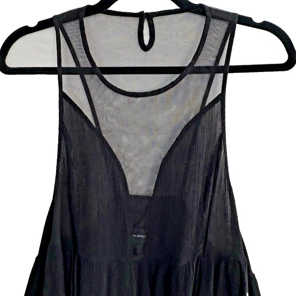 MUSTARD SEED Women Sheer Back V Neck Top Sleeveless Pullover Sz L Black 6-7 - Picture 4 of 10